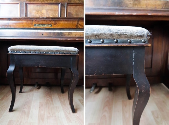 Upcycled piano stool DIY 